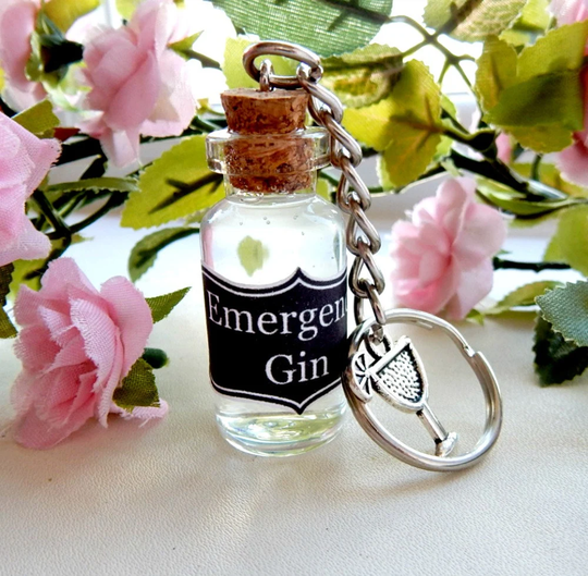 Emergency Gin Keyring, 18Th Birthday Gift, Lover, Funny Gag Gift For Her