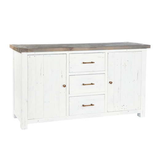 Sussex Shores 153 Cm Wide 3 Drawer Pine Solid Wood Sideboard