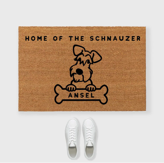 Schnauzer Door Mat, Gifts, Mom, Art, Decor, Custom Dog Doormat, Doormat