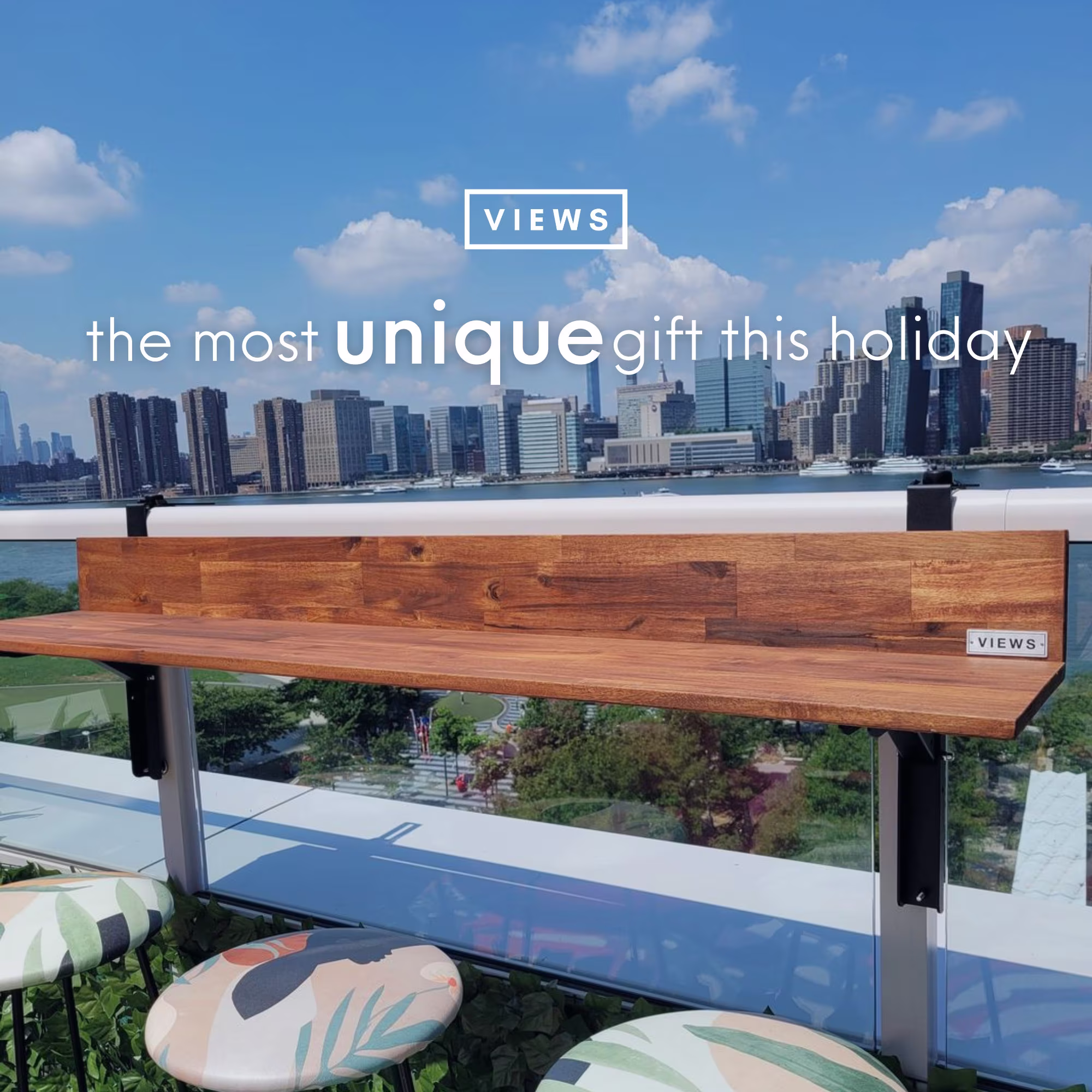 Views Balconyâ„¢ Bar, Patio, Outdoor Furniture, Standing Desk | Acacia Wood Free Shipping Within North America