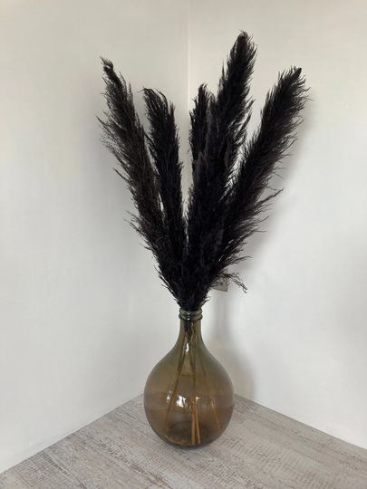 xl Fluffy Black Pampas Grass | 120cm Monochrome Home Decor Large Dried Flower Bouquet Arrangement Grass