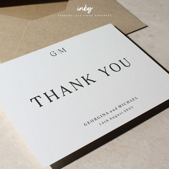 Wedding Thank You Card, Simple Postcard, With Envelopes, Personalised Cards, Uk, You, Santorini