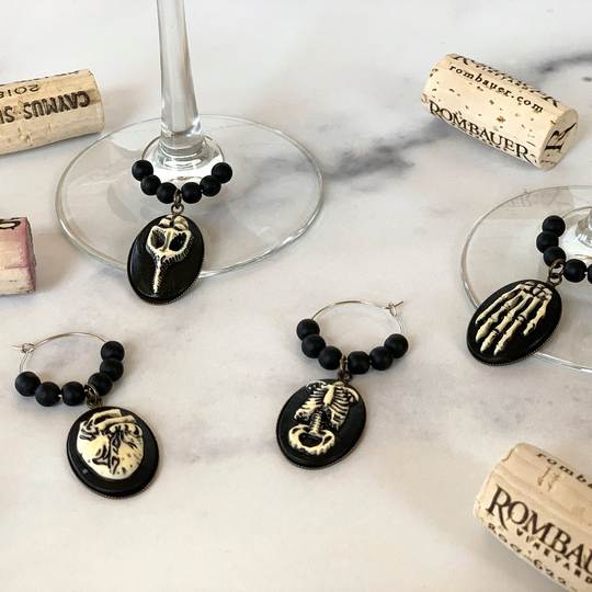 Halloween Wine Glass CharmsResin Anatomy Pendants & Beads | Set Of 4