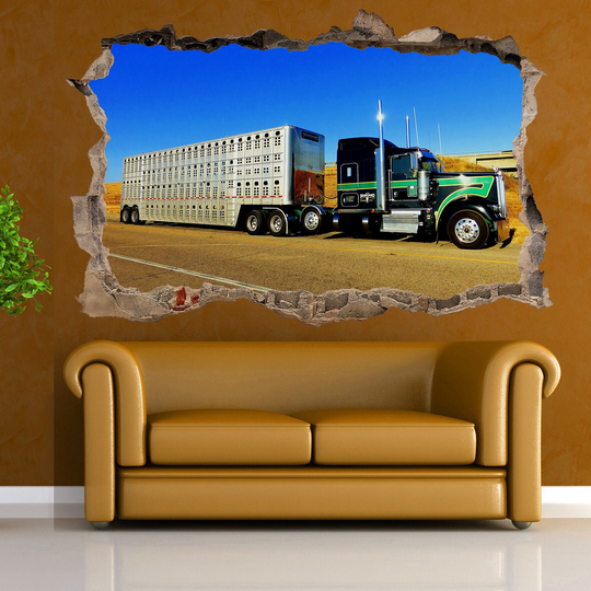 Powerful Muscle Truck On Road Wall Sticker Art Poster Mural Transfer Decal Print Room Home Nursery Office Shop Decor Id562