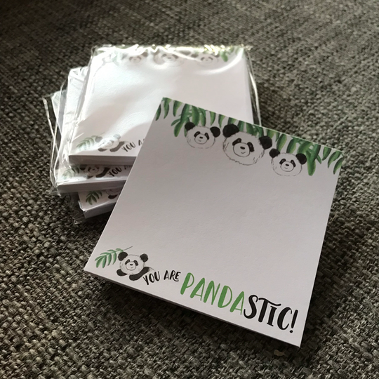 Pandastic Panda Memo Pad Notepad Notes Catherine Redgate Stationery Organise Block Bujo Organiser Diary Home Office List Leaf Happy Post