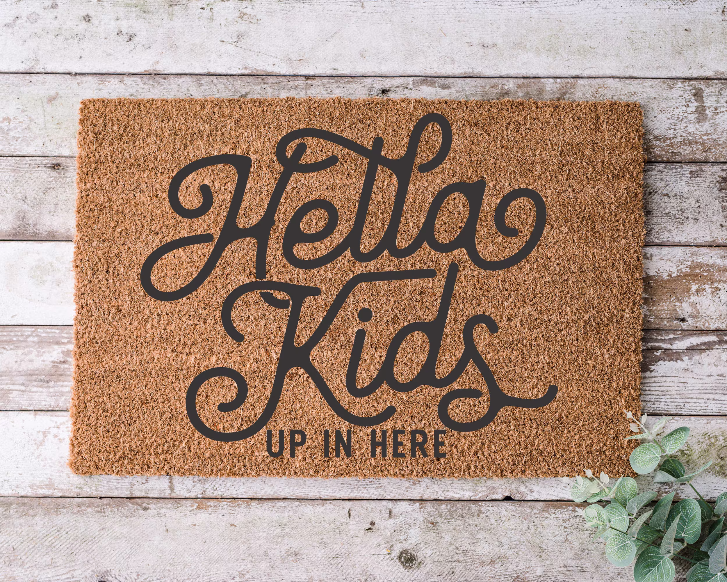 Hella Kids Up in Here, Door Mat, Funny Doormat, Wedding Gift, Housewarming Gift, Home Welcome Closing Gift - 1069