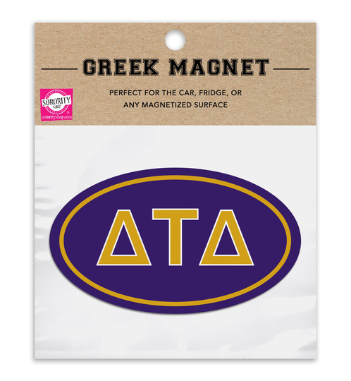 Delta Tau Oval Fraternity Car Magnet Set Of 2 Removable No Residue All Weather Magnets For Guys & Student Drivers