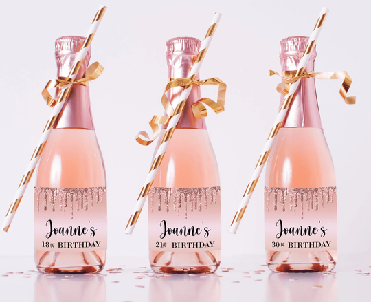 Champagne Bottle Labels, 18Th Birthday Gift Girl, 21st Decorations, Gift, 30Th Decorations
