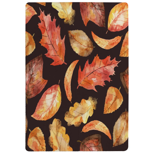 Perkins Autumn Leaves Shaggy Orange/Black Rug