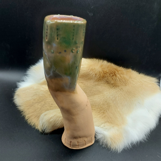 Viking Beer Horn. Our Ceramic Interpretation Of Mead Horns -Enameled With The Colors Northern Lights. Opplav Horn Handmade in Europe