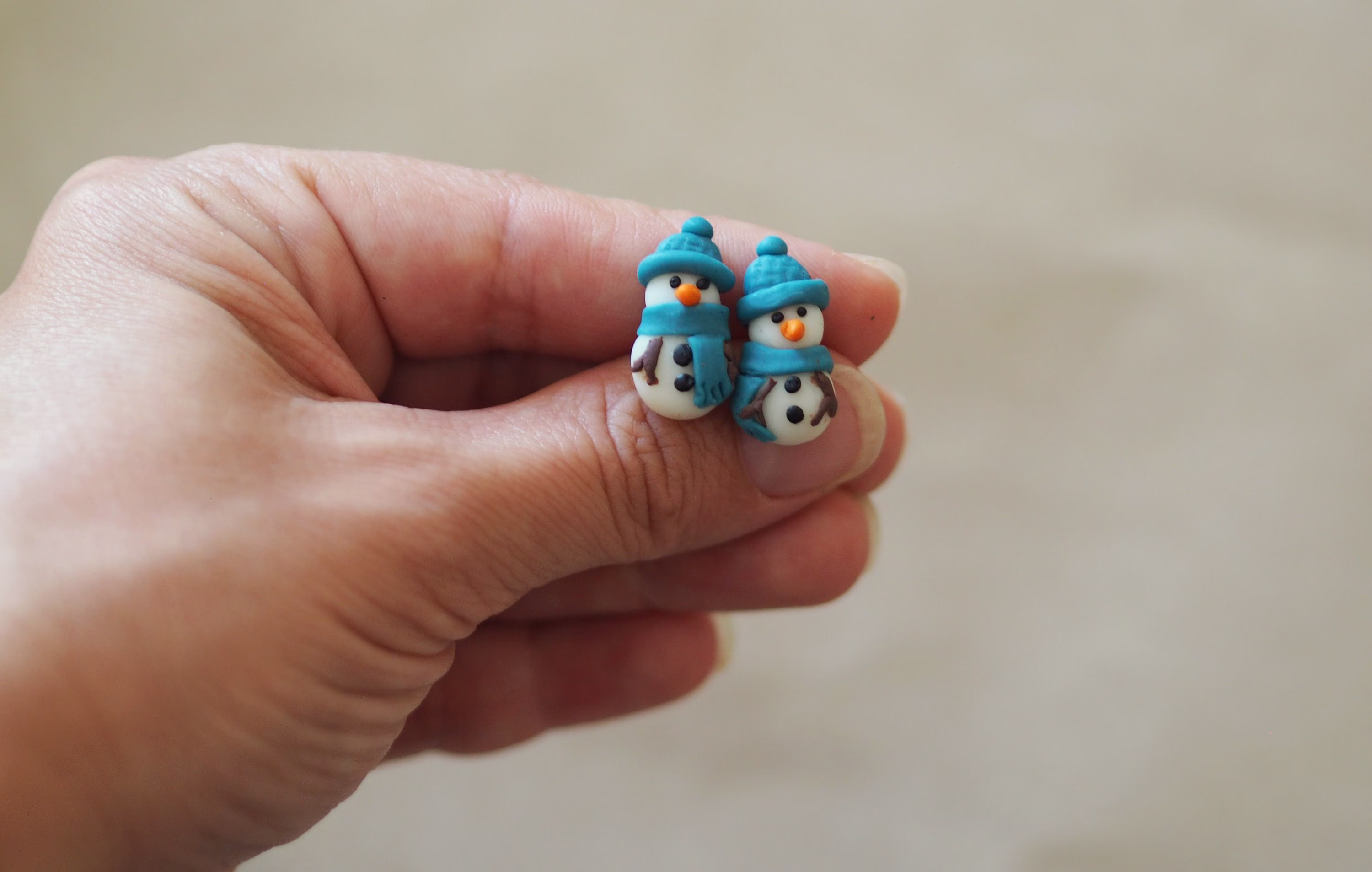 Funny Snowman Earrings Clay, Joy Jewelry, Kids Christmas Stud, Winter Jewelry Accessories, Gifts For Coworkers