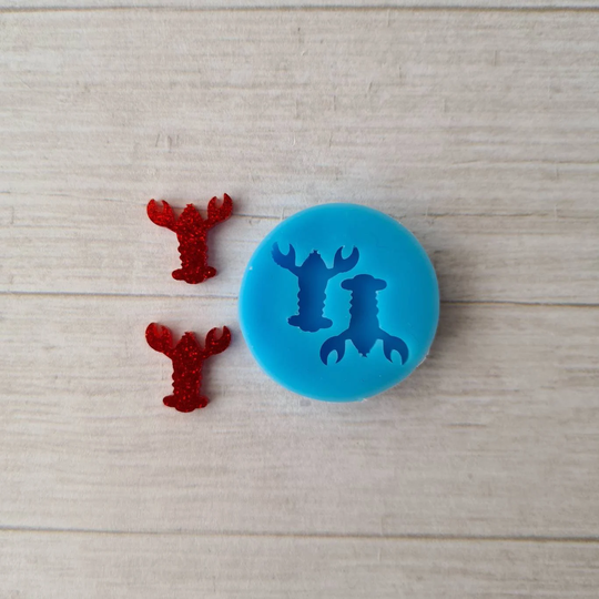 Resin Silicone Mold, 16mm Lobster Stud Earrings Mould, Flexible Polymer Clay Supplies, Resin Supplies