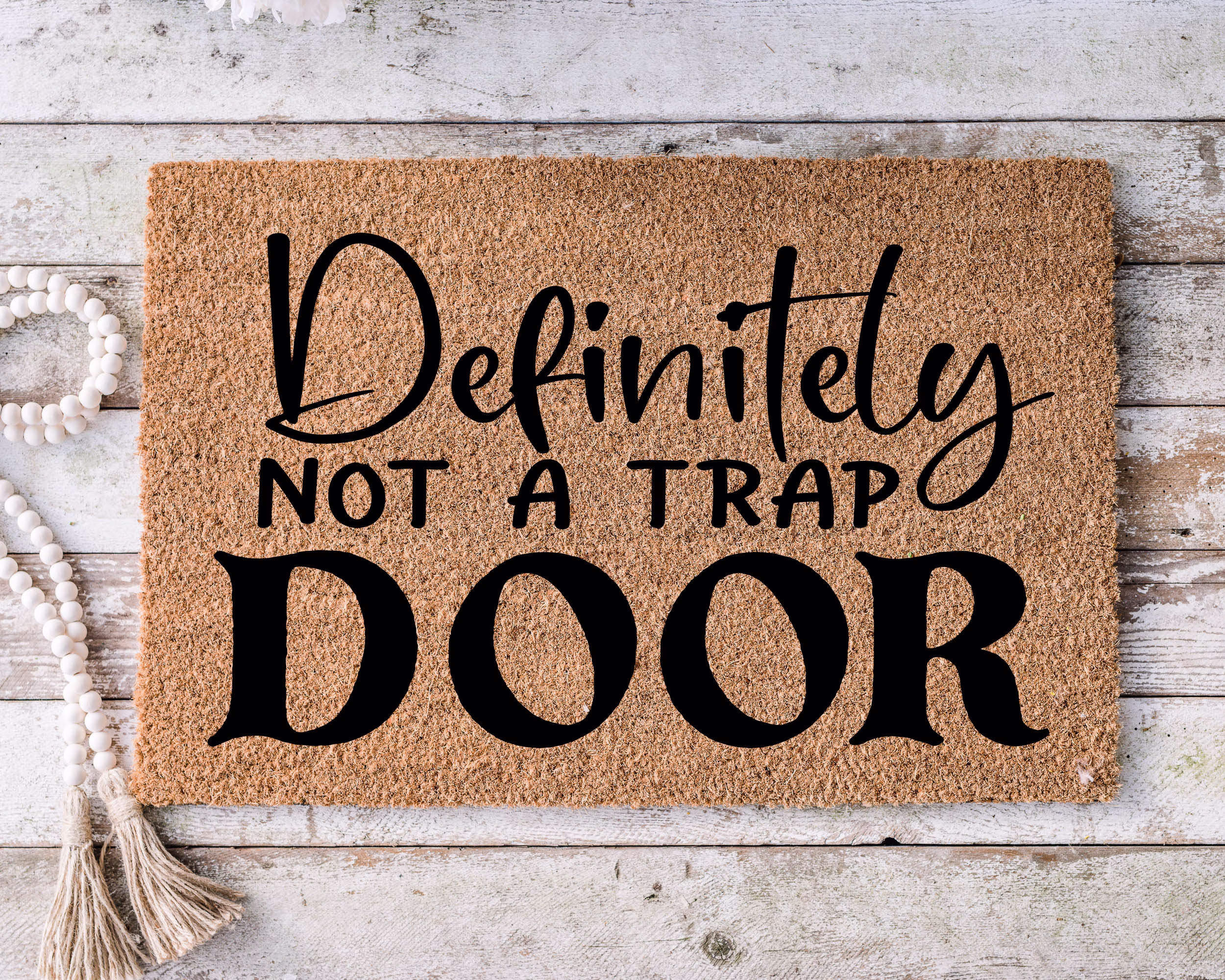 Definitely Not A Trap Door, Funny Doormat, Housewarming Gift, Welcome Mat, Door Closing Wedding Gift -39