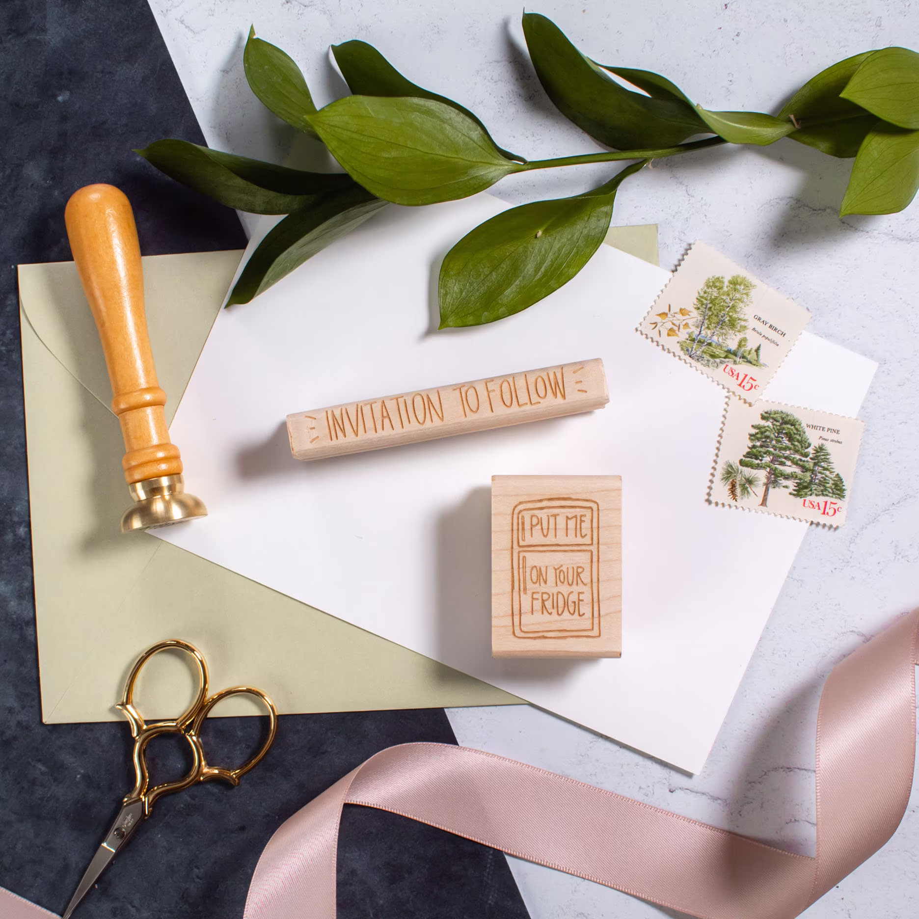 Put Me On Your Fridge Stamp - Invitation To Follow Wedding Save The Date Stamps