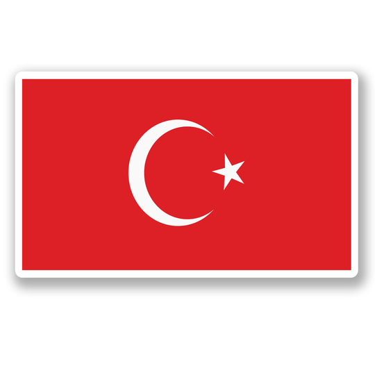 2 X 10cm Turkey Flag Vinyl Stickers - Turkish Europe Travel Adventure World Location Country Decal Luggage Laptop Gift Sticker #5286