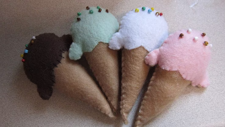 Handmade Felt Ice Cream Cones