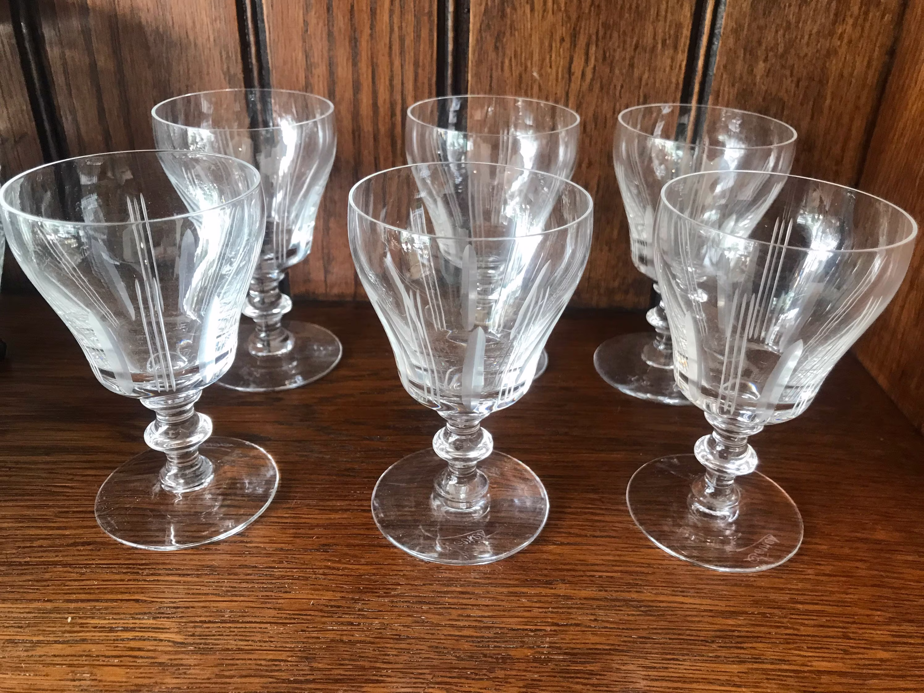Vintage Sevres Crystal Liqueur Glasses - Set Of 6 Art Deco