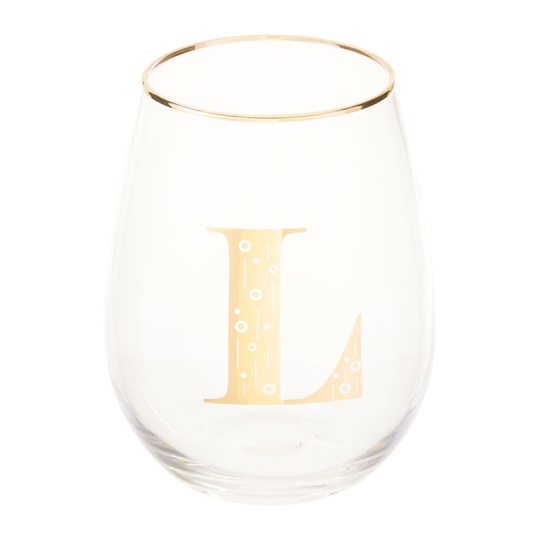 Premier Housewares Letter L Stemless Wine Glass
