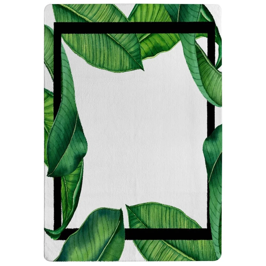 Paulus Botanical and Border Designer Shaggy Green/White/Black Rug