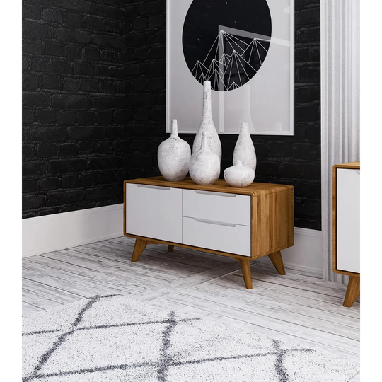 Yasmine 90 Cm Wide 2 Drawer Solid Wood Sideboard