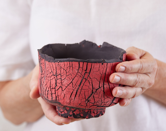 Red Decorative Japanese Ceramic Bowl