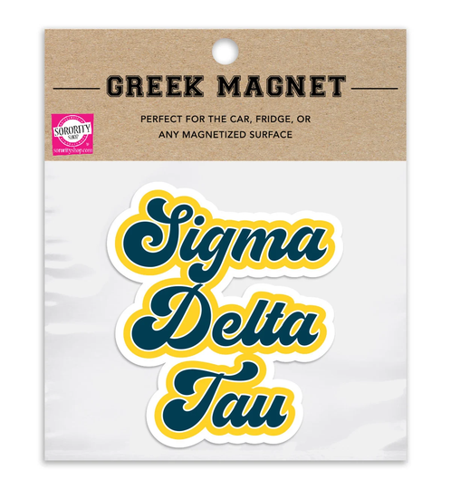 Sigma Delta Tau Retro Sorority Car Magnet Set Of 2 Removable No Residue All Weather Magnets