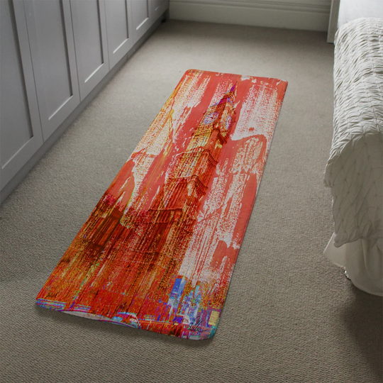 Markle Crazy Ben Designer Shaggy Rust/Blue Rug