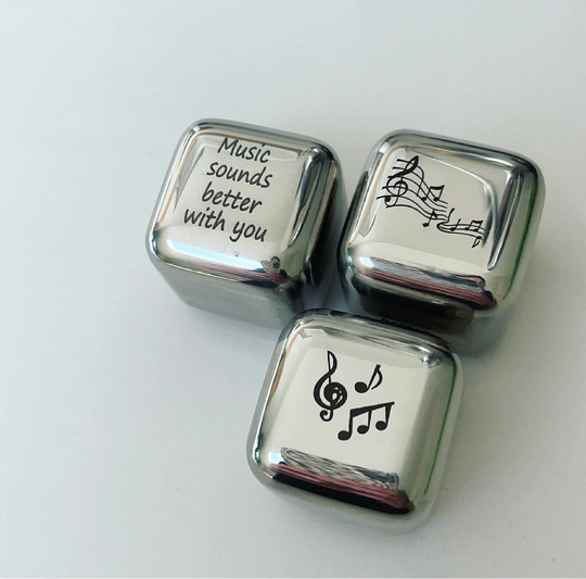 Music Ice Cubes | Gin Stones Whiskey Wedding Anniversary Gift Barware |Christmas |Couples 11 Years Drinks