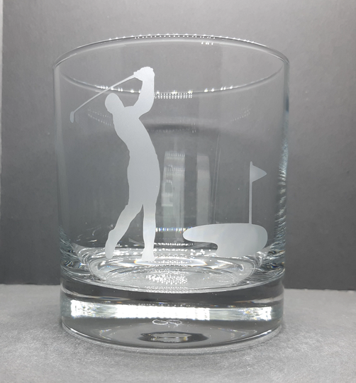 Personalised Golfing Etched Tumbler Glass