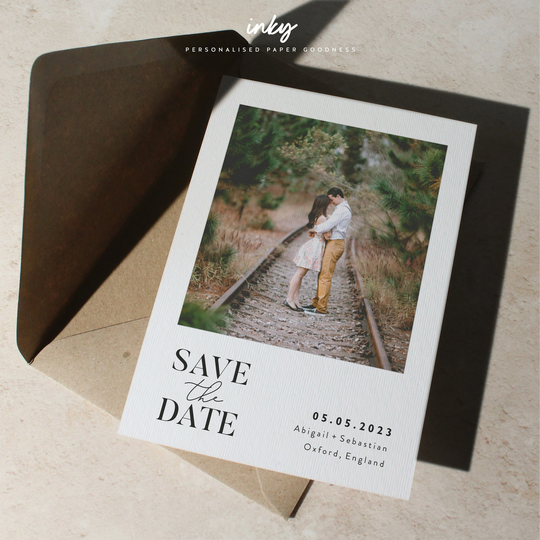 Save The Date Postcard, Modern With Photo, Wedding Dates, Simple Cards Includes Envelopes, Beau
