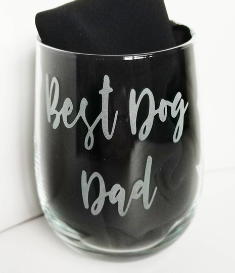 Best Dog Dad Engraved Glass, Choice Of Glasses, New, Birthday, Father's Day