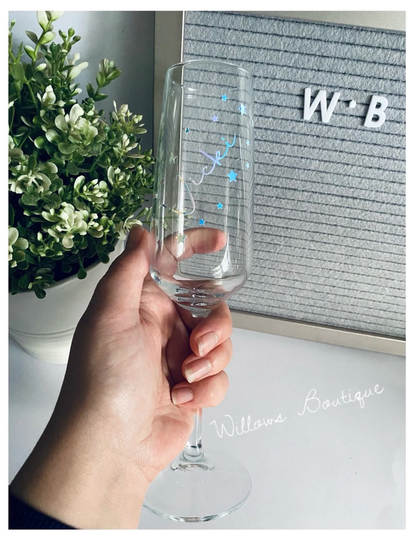 Personalised Champagne Flute | Glass Gift Birthday Prosecco