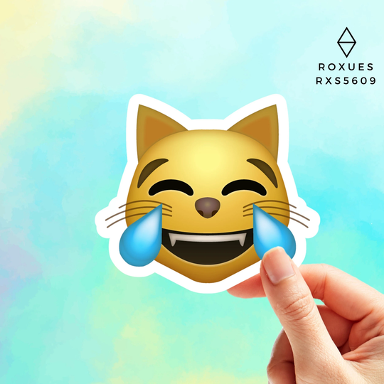 Tear Cat Emoji Sticker, Faces, Cool Stickers, Whatsapp Emojis, Stickers For Laptop, Macbook Pro Waterbottle