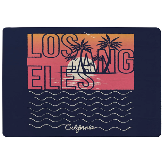 Friedman Los Angeles Sunset Designer Shaggy Black/Pink/Yellow Rug
