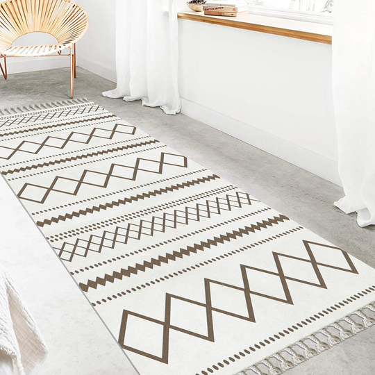 Renteria 100% Cotton Brown/White Rug