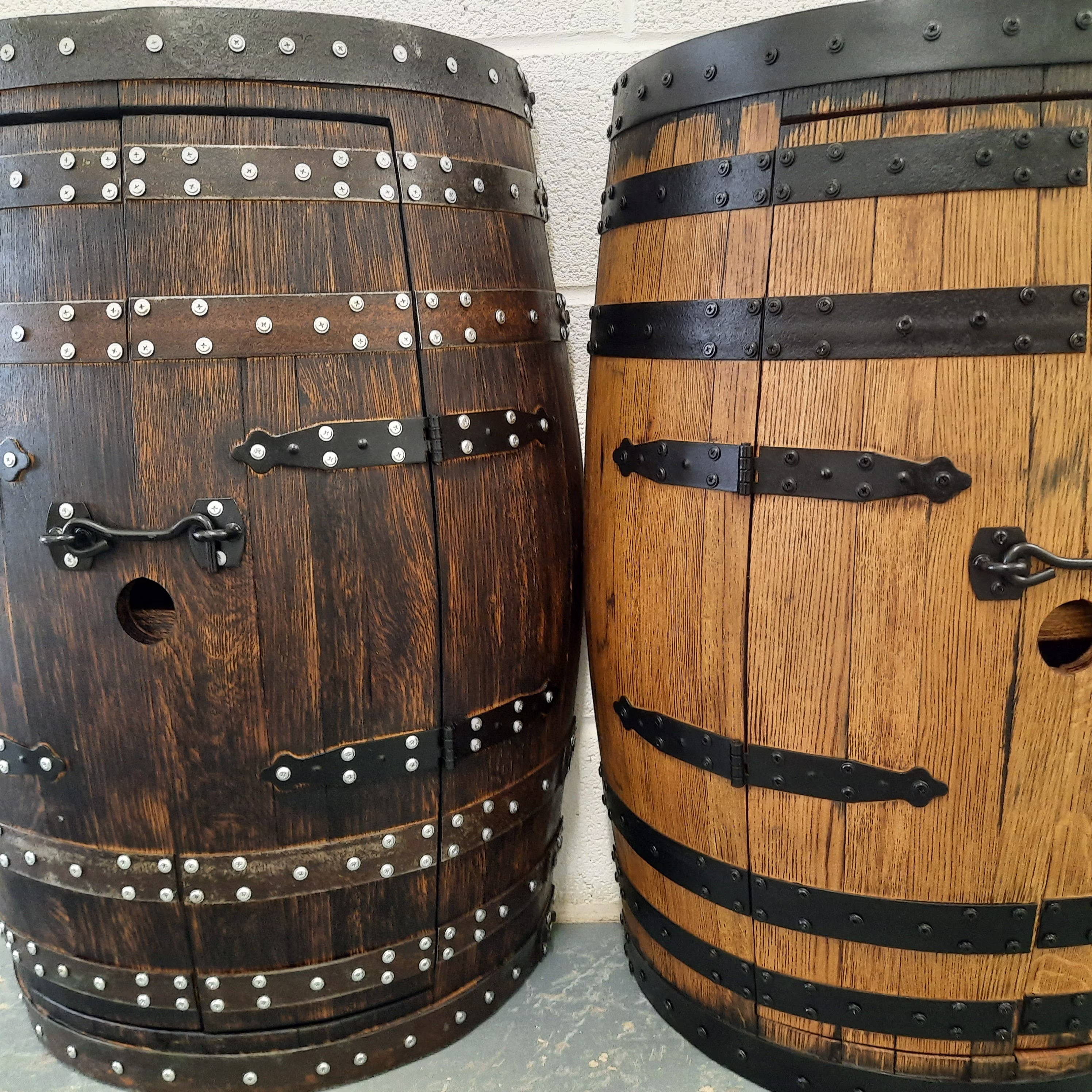 5 Rack Whiskey Barrel Drinks Cabinet With Doors