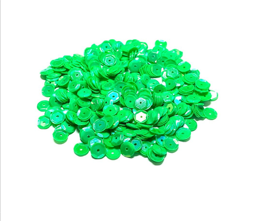 Opaque Iridescent Bright Green Sequins Multiple Sizes Available