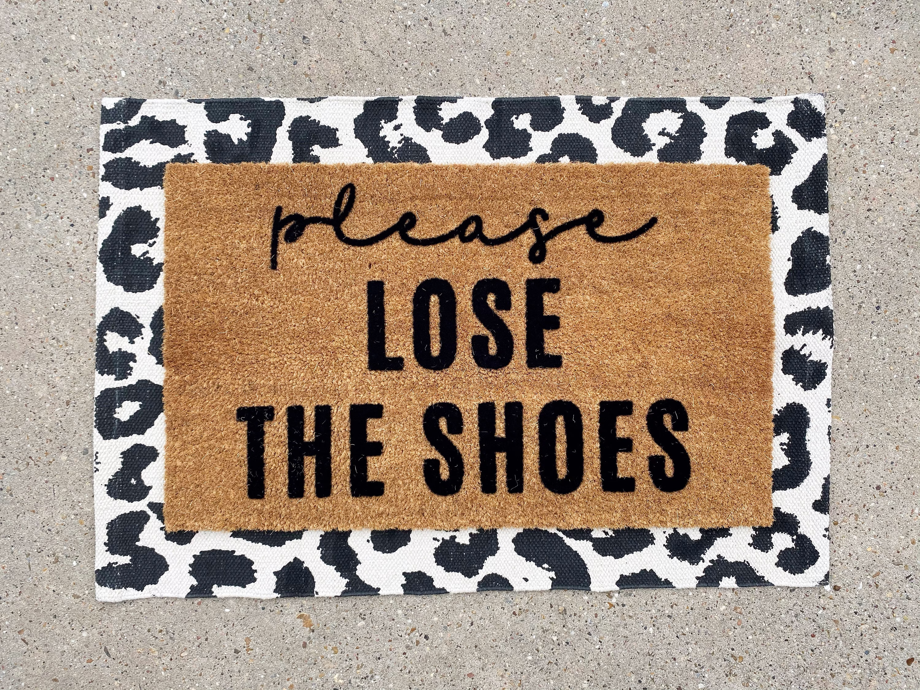 Please Lose The Shoes Flocked Coir Doormat, Outdoor Welcome Mat, Custom Personalized Door Housewarming, Funny Doormat Gift
