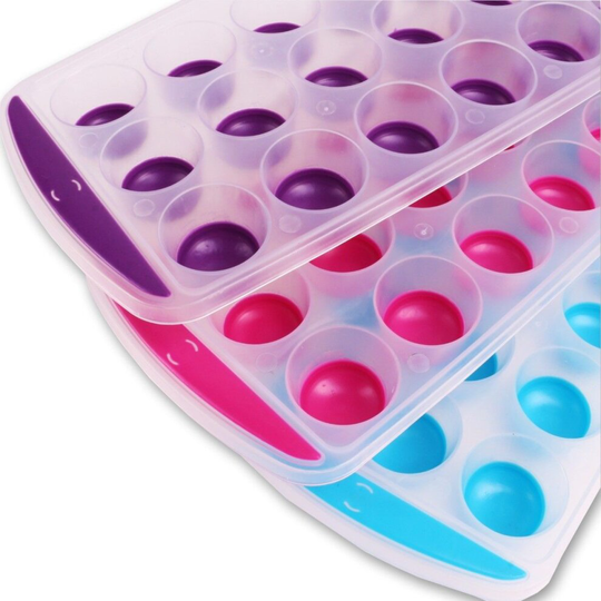 Circle Non Stick Silicone 21 Ice Cube Tray Chocolate Jelly Sweet Wax Mould(Any Random Color)