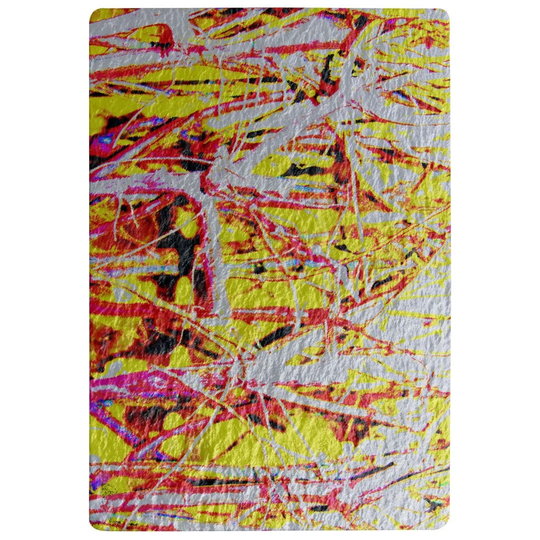 Webber River Thames and Branches Designer Shaggy Red/Yellow/Grey Rug