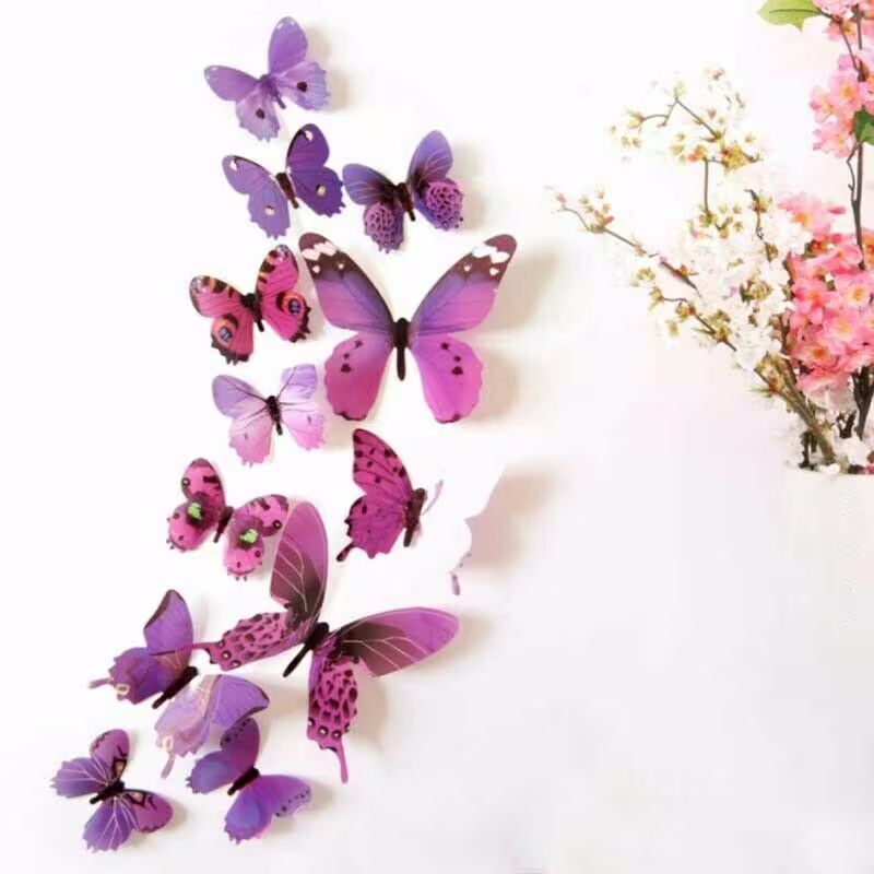 12 X 3D Butterfly Wall Stickers Home Decor Room Decoration Sticker Bedroom Girl
