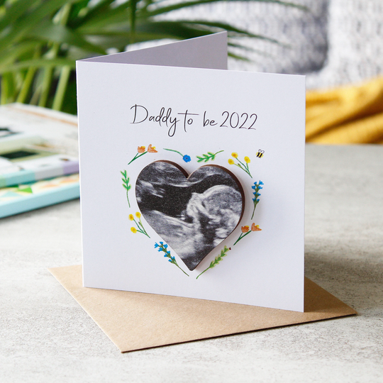 Daddy To Be - Father's Day Photo Magnet Card Baby Scan Announcement Dad Expecting