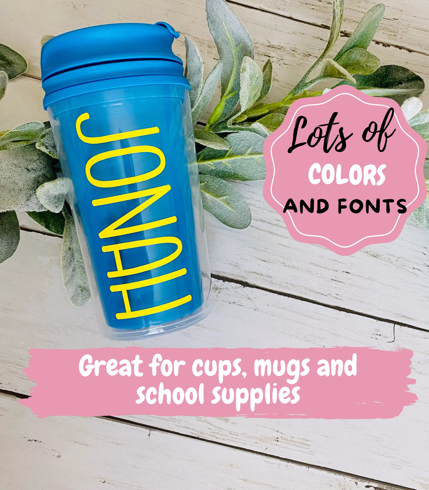 Decal For Tumbler - Yeti Decal - Water Bottle - Label Smooth Surface Cups, Tumblers, School Supplies, Etc