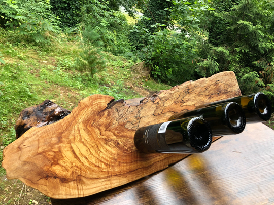 Wood Wine Rack Countertop, Triple Wine Holder, Balancing Bottle, Storage, Bottle Display, Lover, Gift Idea, Corporate Gift