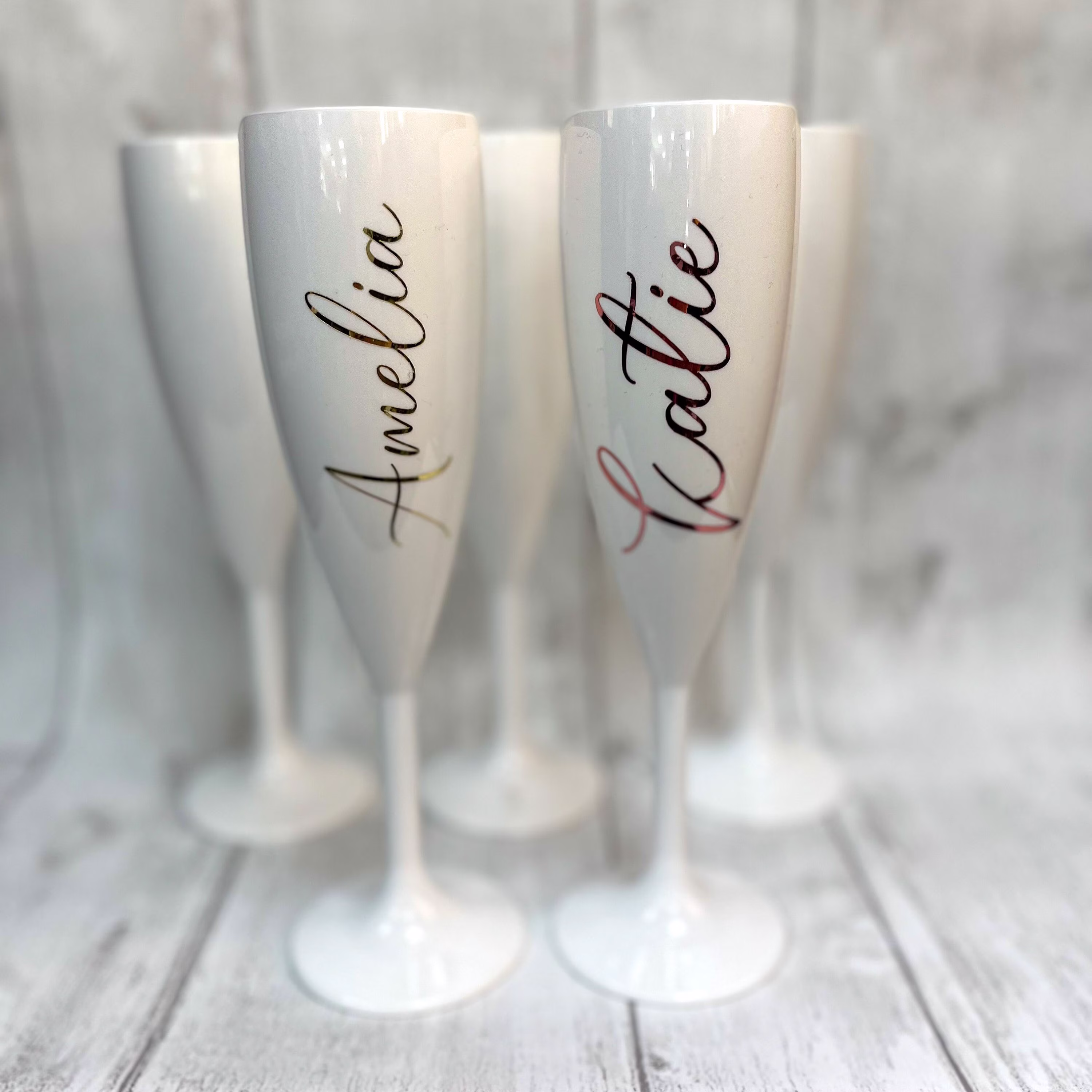Personalised Champagne Glass, Bridesmaid Polycarbonate Flutes, Gift, Hen Party Gifts