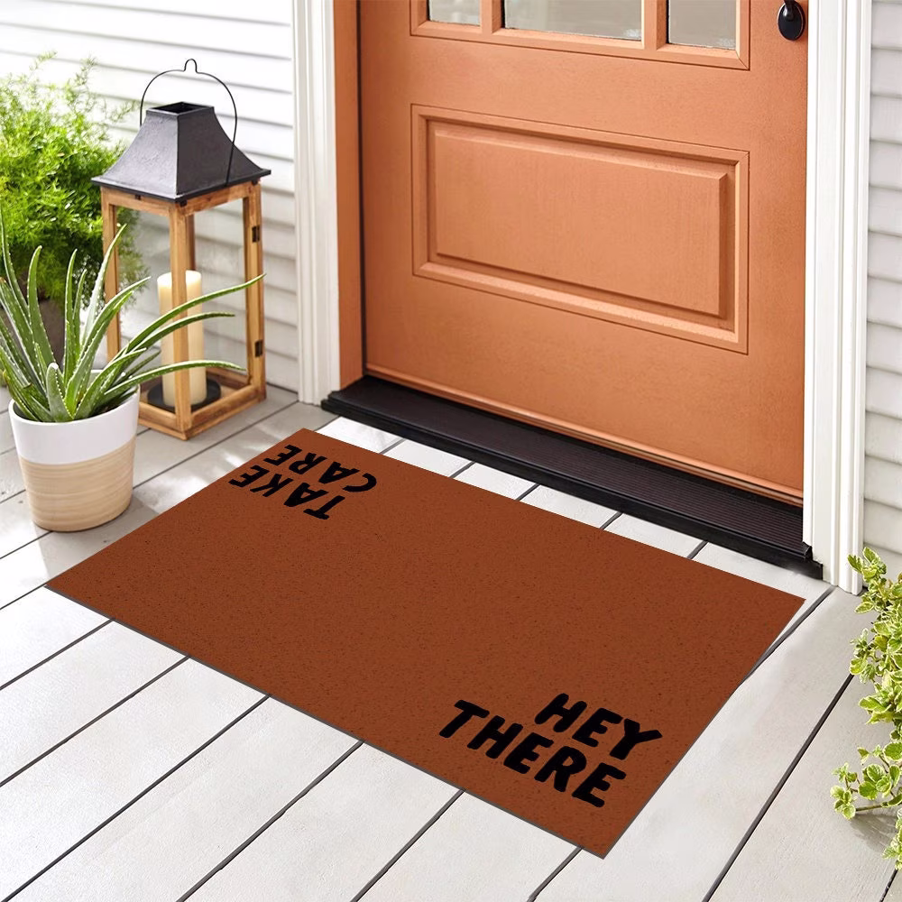 Hey There Entrance Door Mat, Welcome Home Doormat, PVC Plastic Mats Rug For Home, House Warming Gift, Area Carpet Doorway