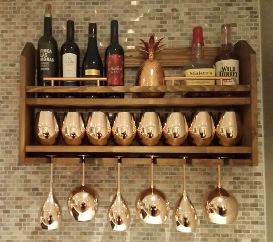 Premium Wall Mounted Pine Handcrafted Wine Rack Drinks Bar With Glass Rack See Lisa Review