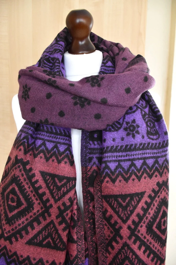 Wrap Yak Wool Scarf Code Rsl15 Shawl Reversible Travel Throws Hand-Loomed Blanket Soft & Warm