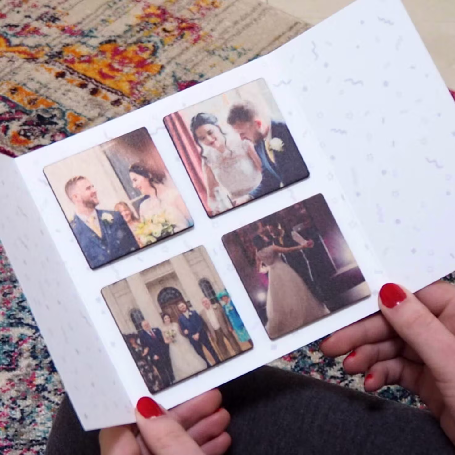 Personalised Photo Magnets Anniversary Card - Fridge 5Th Gifts