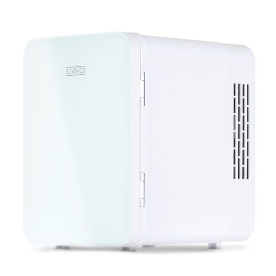 (White) LIVIVO 4L Mini Fridge Cooler with Glass Panel Door